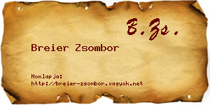 Breier Zsombor névjegykártya